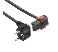 ACT Cable de alimentación C13 IEC Lock+ de 1 Metro, Conector Hembra C13 (ángulo Inferior) a CEE 7/7 Macho para PDU y servidores de Red AK5255