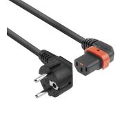 ACT Cable de alimentación C13 IEC Lock+ de 2 Metros, Conector Hembra C13 (acodado a la Izquierda) a CEE 7/7 Macho para PDU y servidores y Dispositivos de Red AK5259