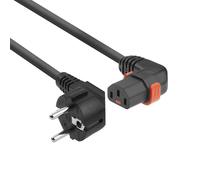 ACT Cable de alimentación C13 IEC Lock+ de 3 Metros, Conector Hembra C13 (acodado a la Derecha) a CEE 7/7 Macho para PDU y servidores y Dispositivos de Red AK5263
