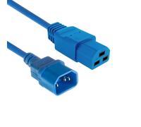ACT Cable de alimentación C14 - C21 Hembra a C14 Macho C14, Cable de alimentación IEC 60320 3 m Azul para Servidor PDU alimentación SAI - AK5384