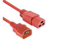 ACT Cable de alimentación C14 - C21 Hembra a C14 Macho C14 Cable de alimentación IEC 60320 Cable de alimentación 3 m Rojo para Servidor PDU alimentación SAI - AK5379