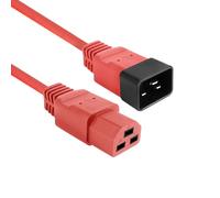 ACT Cable de alimentación C20 - C21 Hembra a C20 Macho C20, Cable de alimentación IEC 60320 de 2 m Rojo para Servidor PDU - AK5362