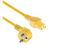Act Cable de alimentación CEE7/7 a C15, 2m CEE 7/7 Cable C15, Cable de alimentación Amarillo- AK5321