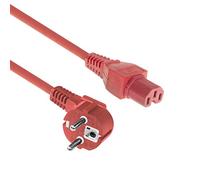 ACT Cable de alimentación CEE7/7 a C15, 2m CEE 7/7 Cable C15, Cable de alimentación Rojo- AK5315