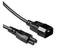 ACT Cable de alimentación de 3 Pines de 1 m, C14 Macho a C5 Hembra, Cable de alimentación Tipo F, Cable de alimentación para Dispositivos fríos, AK5433, Color Negro