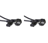 ACT Cable de alimentación IEC 2m, Cable C13, Cable de alimentación PC, CEE 7/7 a C13 3 Pines - Contacto de Puesta a Tierra - AK5018 Negro (Paquete de 2)