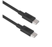 ACT Cable de carga USB C a USB C de 60 W PD, 1 m, color negro, cable de carga rápida - USB 2.0 de nailon trenzado (3 A) para iPad/Samsung/Android - AC3082