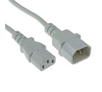 Act Cable de extensión IEC C13 a C14, 5m, Cable de alimentación, Enchufe IEC a Toma de 3 Clavijas, Gris - AK5428