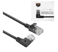 ACT Cable de red CAT6A acodado 90° hacia la derecha, U/UTP LSZH LAN cable delgado de 3,6 mm Slimline, cable Ethernet flexible con conector RJ45, 0,5 metros, hacia la - DC2900
