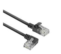ACT Cable de red CAT6A acodado 90° hacia la izquierda, U/UTP LSZH LAN cable delgado de 3,6 mm Slimline, cable Ethernet flexible con conector RJ45, 0,15 metros, hacia la - DC1930