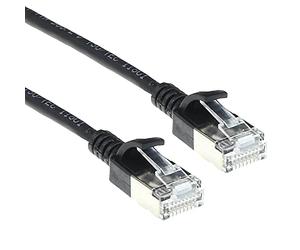 ACT Cable de red CAT6a, cable LAN U/FTP LSZH, delgado de 3,8 mm, flexible sin enganches, CAT 6a con conector RJ45, para uso en centros de datos, 0,5 m, negro - DC7900, 0,50 m