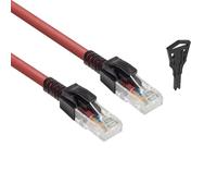 ACT Cable Ethernet Cat6A con cerradura, cable RJ45 Ethernet (U/UTP), protección contra torceduras LSZH, rojo, 2 m, FB5502