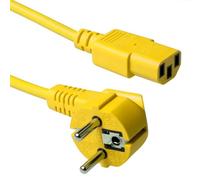 ACT Cable IEC 5m, Cable C13, Cable de alimentación para PC, CEE 7/7 a C13 3 Clavijas - Contacto de Puesta a Tierra - AK5406 Amarillo