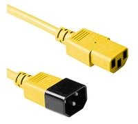 ACT Cable IEC de 0,6 m, C13 a C14 Extensión de Cable IEC, Clavija IEC a Toma de 3 Clavijas - AK5116 Amarillo