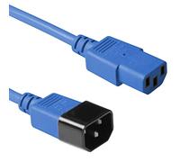 ACT Cable IEC de 1,2 m, C13 a C14 Extensión de Cable IEC, Clavija a Toma de 3 Clavijas - AK5109 Azul