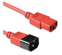 ACT Cable IEC de 1,2 m, C13 a C14, extensión de Cable IEC, Enchufe a Toma de 3 Clavijas - AK5105 Rojo