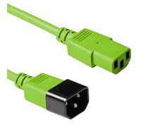 ACT Cable IEC de 1,8 m, C13 a C14, extensión de Cable IEC, Enchufe a Toma de 3 Clavijas - AK5114 Verde