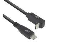 ACT Cable USB C en ángulo de 2 m, PD 60 W, conector USB C en ángulo, 90 grados, derecha arriba/abajo, velocidad de datos de 10 Gbps, resolución de vídeo 4K @ 60 Hz, cable de vídeo USB tipo C, cable de