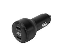 Act Cigarrillo USB C 95 W (2 Puertos USB-C) - 65 W + 30 W PD 3.0 PPS GaNFast, Quick Charge 5, Adaptador de Carga rápida para Coche 12 V/24 V para Ordenador portátil/MacBook, iPhone, iPad, Samsung