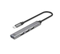 ACT Hub USB 4 Puertos 1 x USB 3.0 y 3 x USB 2.0 Multiconector Longitud del Cable 18 cm para PC Portátil Consola - AC6425