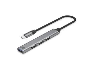 ACT Hub USB 4 Puertos 1 x USB 3.0 y 3 x USB 2.0 Multiconector Longitud del Cable 18 cm para PC Portátil Consola - AC6425