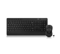 ACT - Kit de Teclado y ratón inalámbrico AZERTY (FR) - Ratón y Teclado inalámbricos para Ordenador y Ordenadores portátiles - Ratón dpi 1600 - Hecho de Materiales reciclados - Compatible con Mac y