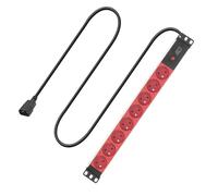 ACT - Multitoma PDU de 19 Pulgadas, 8 enchufes Tipo E con Tierra, Cable 3m C14, protección contra sobrecarga, Montaje en Rack 1U PD3155