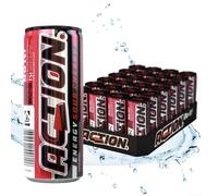 ACT!ON Action Energy Drink Sour Cherry (48 x 250 ml) incluye depósito - Refresco con sabor a cereza agria - patata energética con mayor contenido de cafeína 32 mg/100 ml cafeína rendimiento mejorado