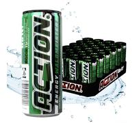 ACT!ON Action Energy Drink Waldmeister (48 x 250 ml) incluye depósito - Refresco con sabor a madera - patata energética con mayor contenido de cafeína 32 mg/100 ml de cafeína para mejorar el enfoque