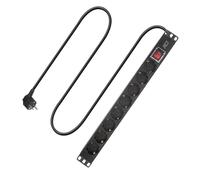 ACT PD3005 - Regleta de 8 enchufes con Interruptor, 16 A/4000 W, para armarios de servidores de 19 Pulgadas PDU (Montaje en Pared, Cable de 2,5 m)