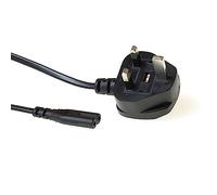 ACT Powercord UK3-C7 - Cable de alimentación (1,80 m), Color Negro