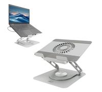 ACT Soporte para Portátil con Ventilador USB y Rotación 360° | Hasta 17,3 pulgadas, Altura Ajustable, Diseño Metálico, Almohadillas Antideslizantes, Interruptor On/Off