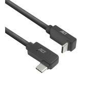 ACT USB C en ángulo de 0,5 m, PD 60 W, conector USB C en ángulo de 90 grados, izquierda/derecha hacia arriba/abajo, velocidad de datos de 10 Gbps, cable de vídeo USB tipo C, cable de datos AC7480