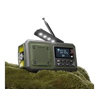 Acta Berg Radio de manivela DAB+/FM | Radio de emergencia con manivela y batería de 5000 mAh | Radio solar con despertador | Manivela Blackout equipo de emergencia | como linterna y cargador | SOS