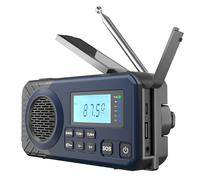 Acta Berg Radio de manivela | Radio de emergencia con manivela y batería de 5000 mAh | Radio solar con receptor mundial | manivela Blackout equipo de emergencia | como linterna y cargador, AM/FM/SW,