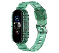 ACTECH Correa Compatible con Xiaomi Mi Band 5 Pulsera, Xiaomi Mi Band 6 Pulsera, Transparente Ajustable de Silicona Reemplazar Banda Pulsera (Verde)