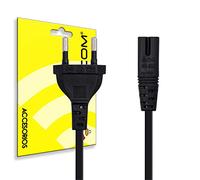 Actecom Cable alimentación 8 con 2 Pines Enchufe Europeo Compatible con Sony PlayStation Ps1 Ps2 Ps4 Cargador portatil Euro Enchufe Tipo C & C7 Enchufe Universal Cable de conexión Negro 1,5m