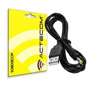 actecom Cable de Cargador USB para Consola de Videojuegos Sony PSP 1000, 2000, 3000 - Conector DC 4.0 x 1.7mm, 92cm, Negro