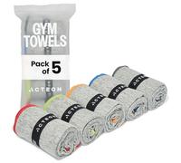 Acteon Toalla de Gimnasio de Microfibra de Secado rápido, Fibra Mega Absorbente sin Olor de Iones Plateados (Paquete de 5), Secado rápido, para Hombres y Mujeres, pequeño Equipo de Entrenamiento para