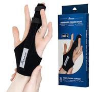 Actesso Férula de Dedo Mejorada - Soporte y Alivio para Dedo en Gatillo, Dedo en Mazo, Artritis, Esguinces y RSI - Para Índice, Medio y Anular (Talla única, Negra)