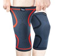 Actesso Órtesis Rodillera Tubular Compresión Elástica para alivio del dolor durante el ejercicio o después de una lesión (Roja, L (Paquete de 1))