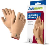 Actimove® Guantes de artritis para el cuidado de la artritis, control del dolor sin medicamentos para dedos y manos doloridos, uso excesivo o síndromes repetitivos, uso izquierdo/derecho, beige,