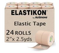 Actimove Elastikon - Cinta adhesiva elástica, 2 pulgadas x 2.5 pies, 24 unidades, soporte de compresión para esguinces, tensiones, lesiones musculares, recuperación deportiva y vendajes de seguridad