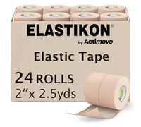Actimove Elastikon - Cinta adhesiva elástica, 2 pulgadas x 2.5 pies, 24 unidades, soporte de compresión para esguinces, tensiones, lesiones musculares, recuperación deportiva y vendajes de seguridad
