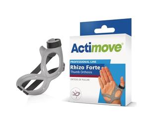 Actimove Professional Line Rhizo Forte - Ortesis de pulgar para osteoartritis, pulgar de esquiador, artritis reumatoide, esguinces, diseño patentado, mano derecha, gris, pequeño