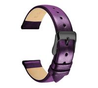 ACTINPANT 1 Correa de Reloj Cuero 12 mm y 14, Fina Suave, cómoda(Purple-BK,12mm)