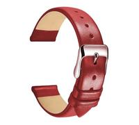 ACTINPANT 1 Correa de Reloj Cuero 16 mm y 18, Fina Suave, cómoda(Red-RG,16mm)