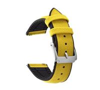 ACTINPANT 1 correa de reloj trasera 18, 19, 20, 21 y 22 mm, deportiva repuesto liberación rápida for relojes(Black Yellow,21mm)