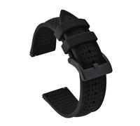 ACTINPANT 1 correa deportiva universal transpirable for correas de 18 mm y 20 con hebilla plateada(Black-Black line 2,20mm)