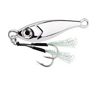ACTINPANT 1 señuelo de Pesca Artificial de Color Dorado Plateado, de 5 a 60 g, de Metal, for lubina, lubina, Cuchara, Cebo Duro.(Silvery 1 Hooks,15g-0.52oz)